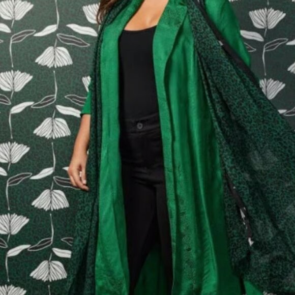 NWT Green Floral Trench - Picture 1 of 7